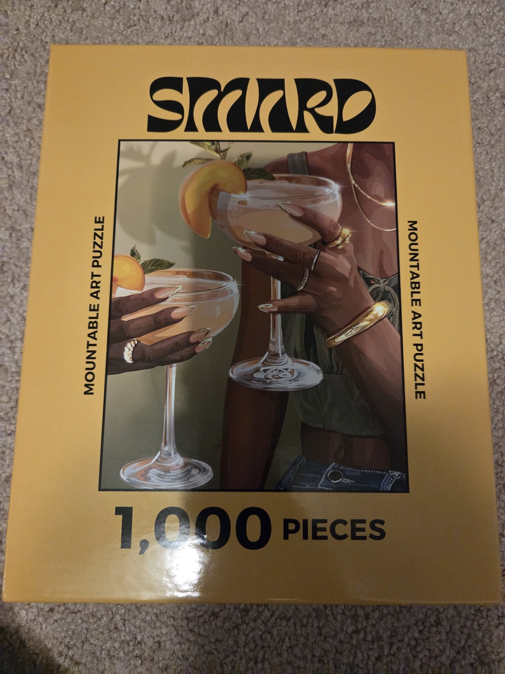 Smard 1,000-Piece Art Puzzle - Yellow Box with Cocktail Illustration